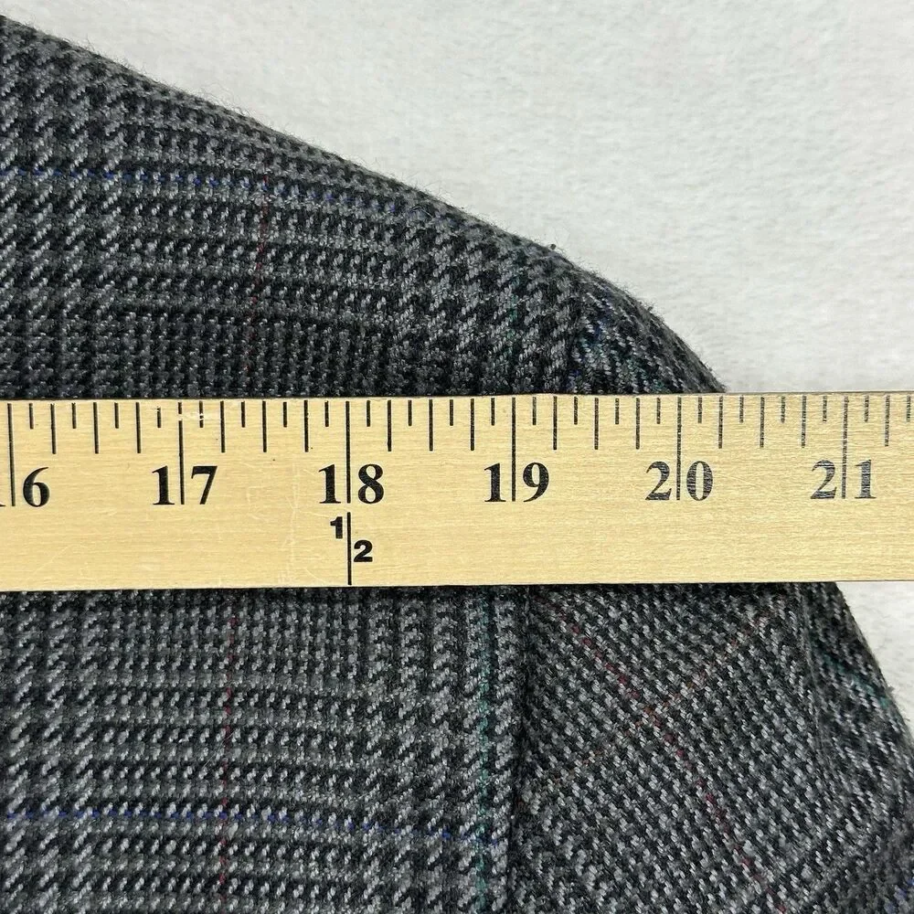 Vintage Burberrys’ Gray Glen Plaid 100% Wool Sport Coat Blazer Mens 46R USA